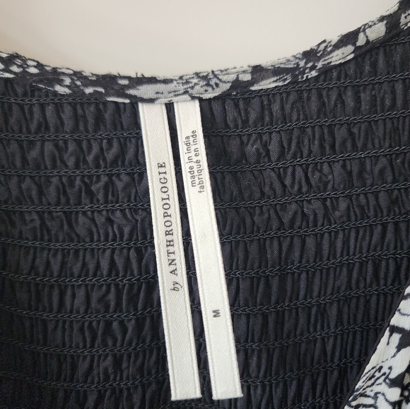 Anthropologie Dress Vneck Sleeveless Black and White Size Medium - Picture 6 of 14